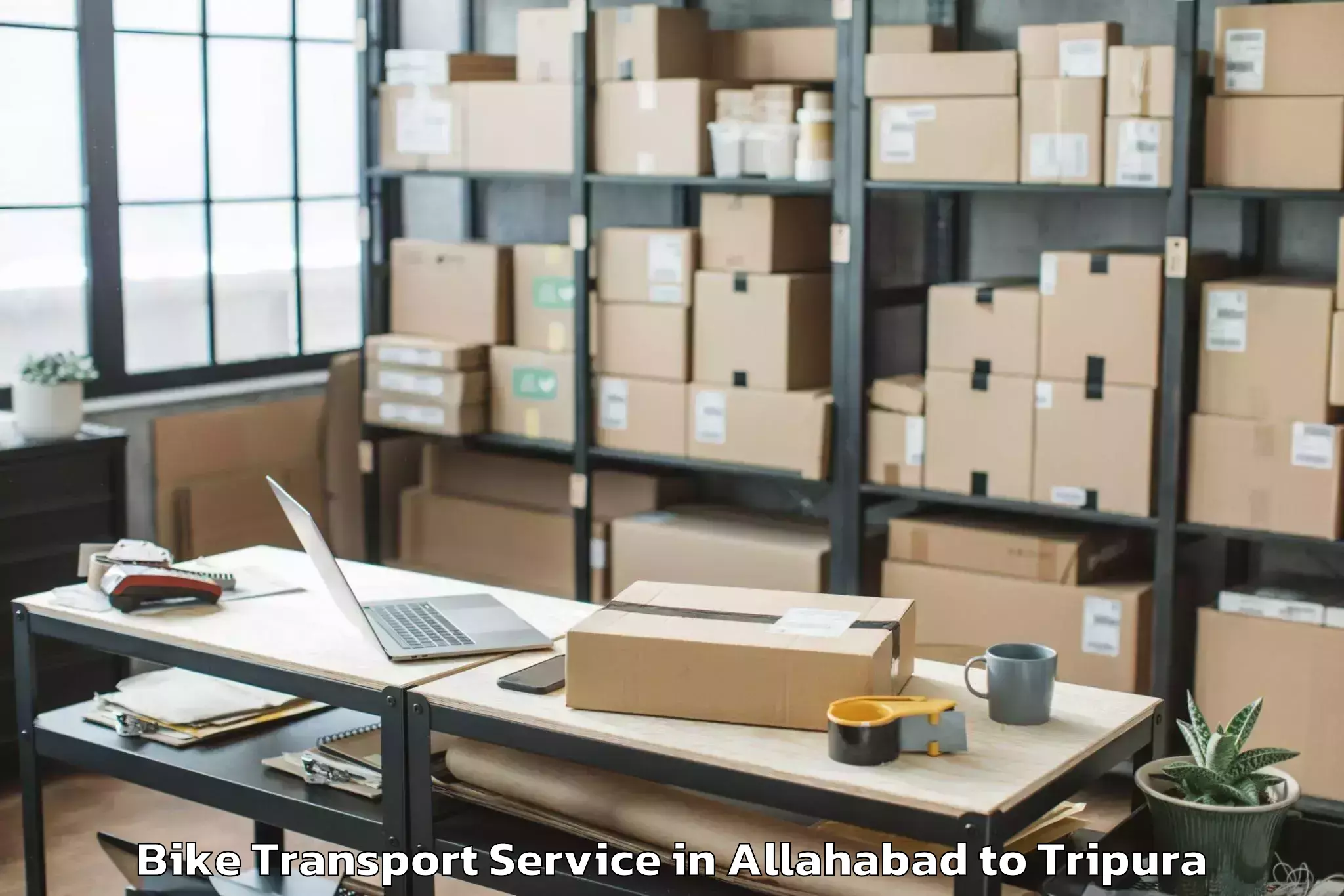 Book Allahabad to Manughat Bike Transport Online